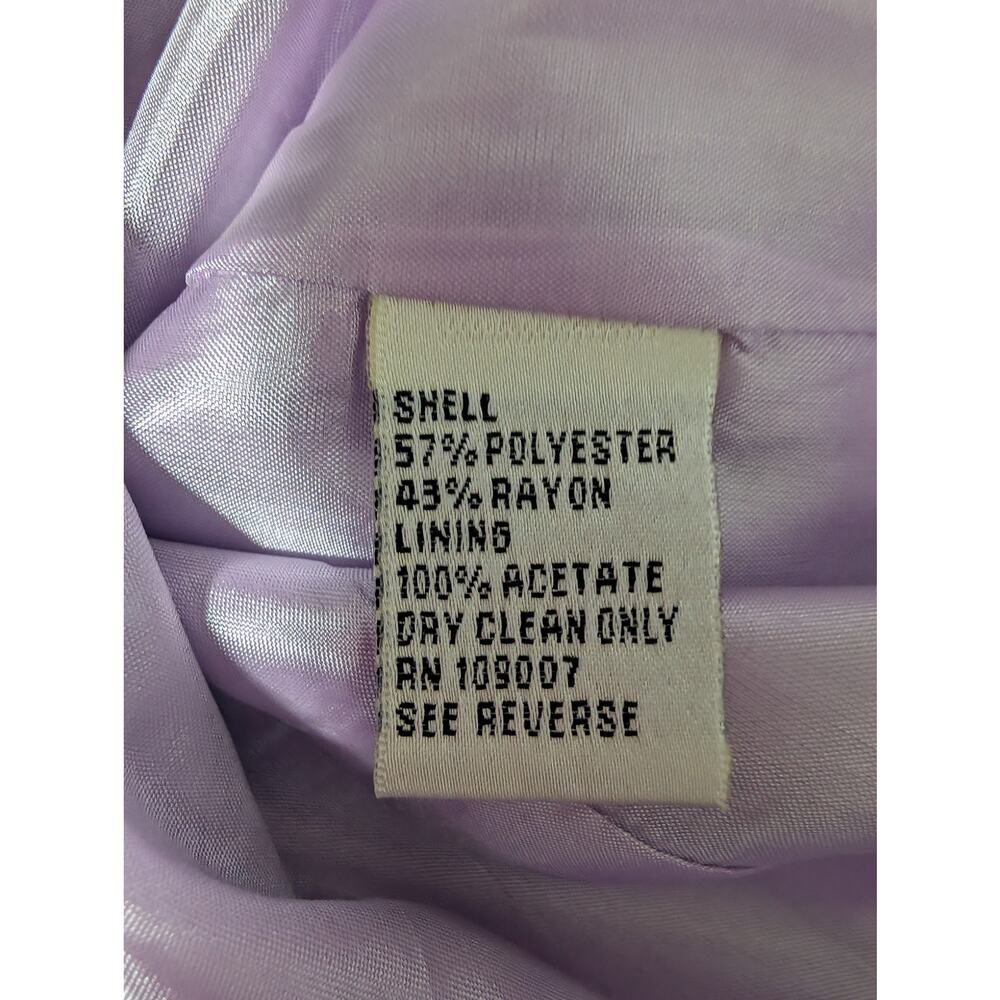 NINA MASSINI! LAVENDER PURPLE SATIN 2 PC JEWELED BUTTON SKIRT, JACKET SUIT! 10 - Picture 13 of 15